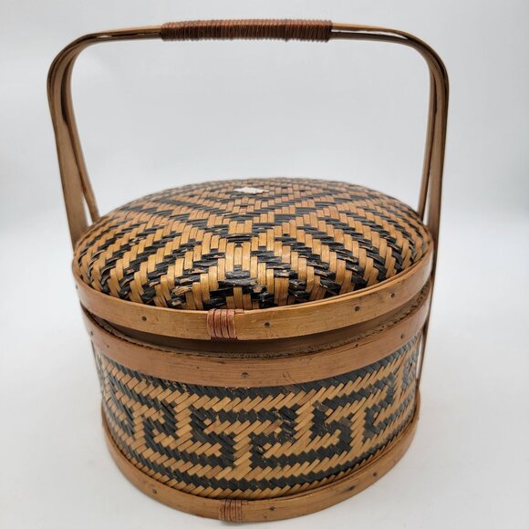 Other - Vintage Chinese Woven Bamboo Wedding Basket